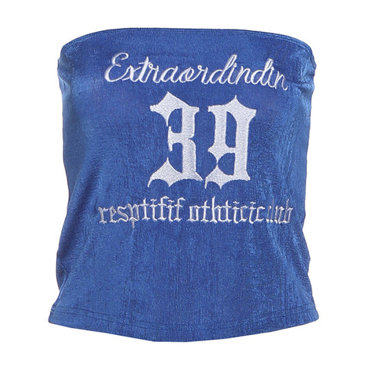 Damen Crop-Top mit kreativem Schriftzug R&B