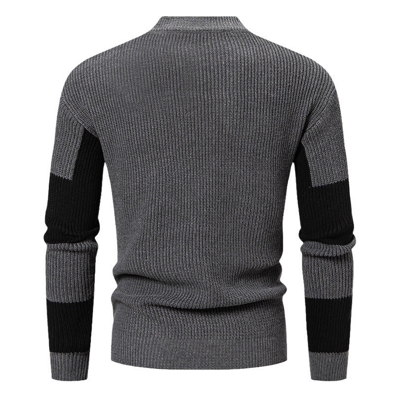 Herren modischer Rollkragenpullover mit strukturiertem Karomuster R&B