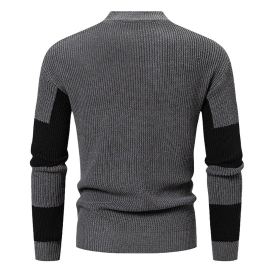 Herren modischer Rollkragenpullover mit strukturiertem Karomuster R&B