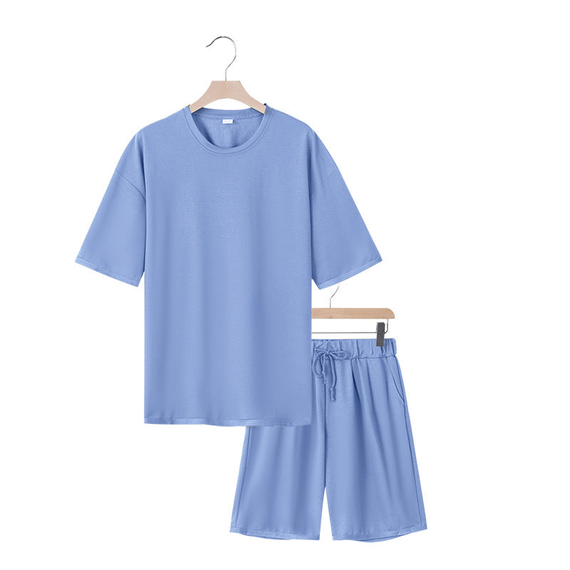 Herren Freizeit-Set mit bequemem T-Shirt und Shorts aus atmungsaktiver Baumwolle R&B