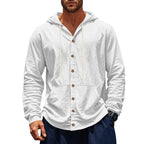 Herren Kapuzenjacke mit Knopfleiste und praktischen Taschen R&B