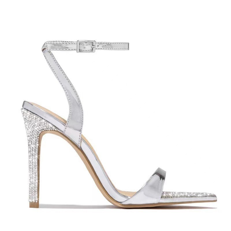 Damen High-Heels mit funkelndem Strassdesign und elegantem Riemen R&B