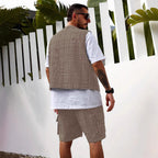 Herren stylischer Utility-Weste mit mehreren Taschen