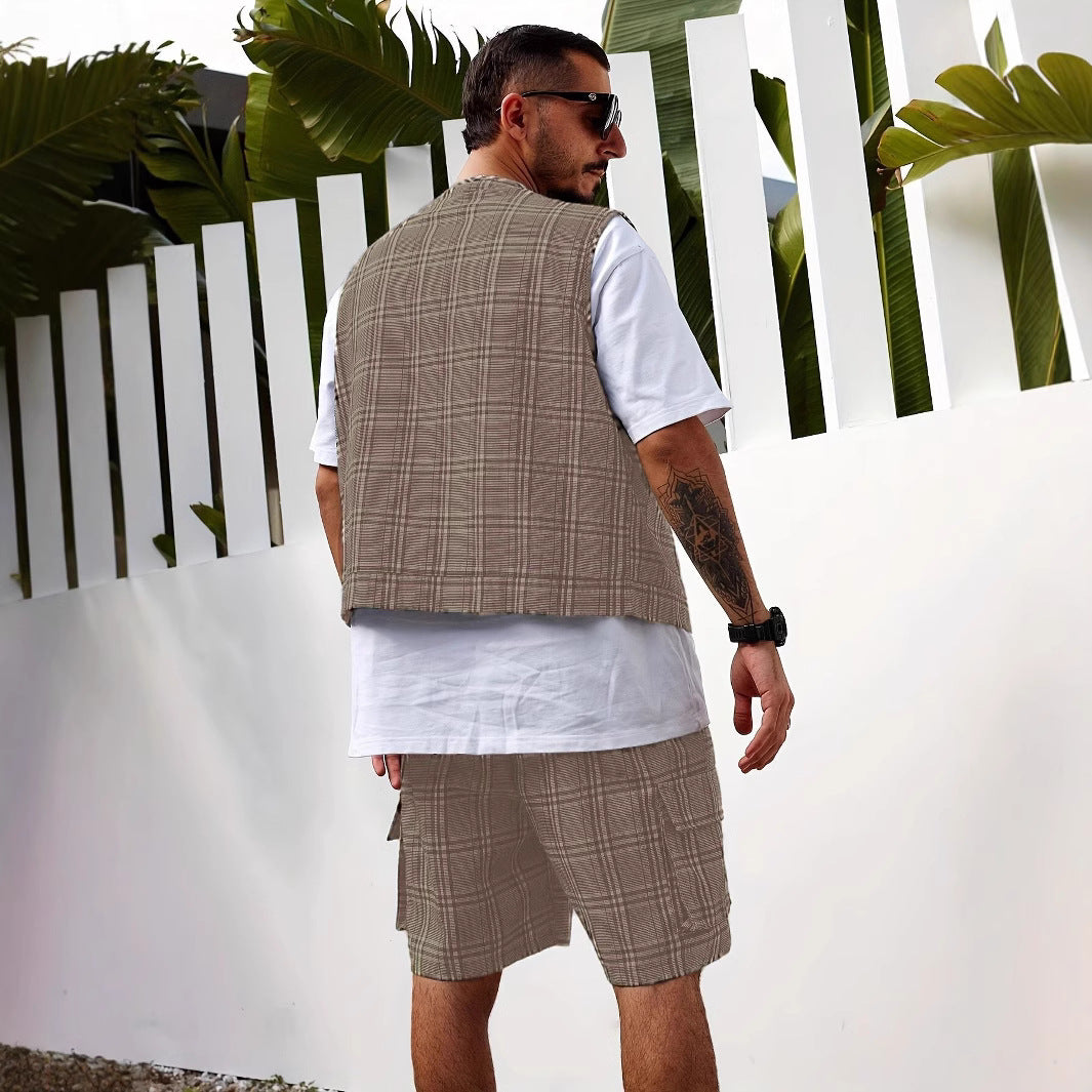 Herren stylischer Utility-Weste mit mehreren Taschen