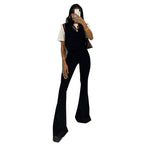 Damen Flared Leggings mit hohem Bund und komfortablem Stretch-Stoff R&B