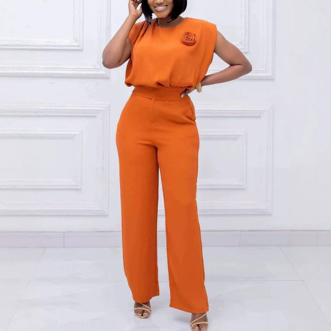 Damen eleganter All-in-One-Jumpsuit mit floralem Detail R&B
