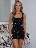 Damen Figurbetontes Abendkleid mit funkelnden Akzenten R&B