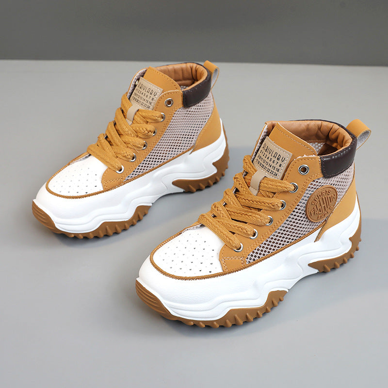 Damen hochgeschnittene Sneakers mit atmungsaktiver Netzstruktur und stoßdämpfendem Sohlenprofil R&B
