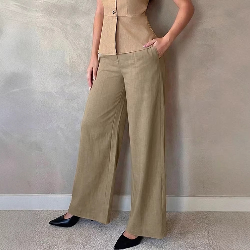 Damen Elegante Palazzo-Hose mit hohem Bund und schickem Schnitt R&B