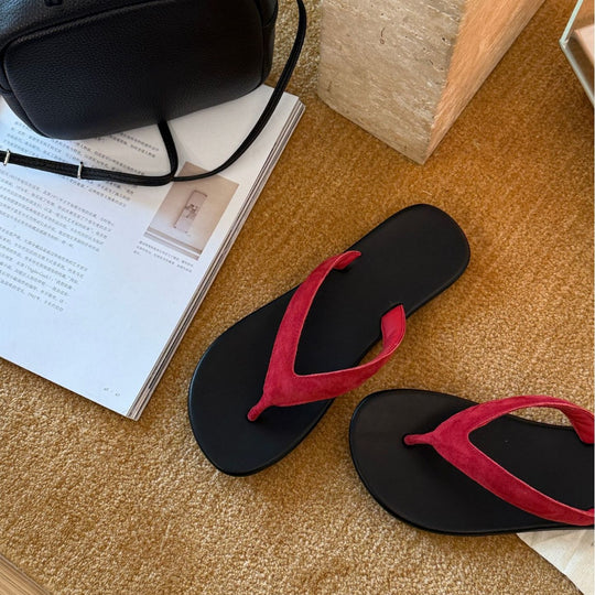Damen Komfortable Zehentrenner-Sandalen mit ergonomischem Fußbett und weichem Riemendesign R&B