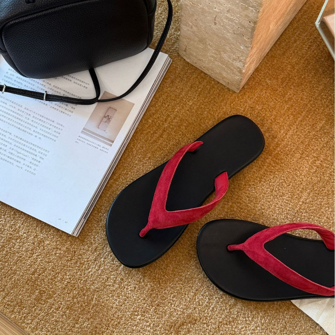 Damen Trendige Zehentrenner-Sandalen mit rutschfester Sohle und elegantem Riemendesign R&B