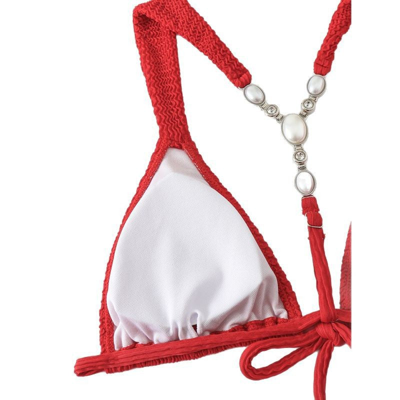 Damen Triangelbikini mit raffinierten Knoten und hochwertigem Häkel-Design R&B