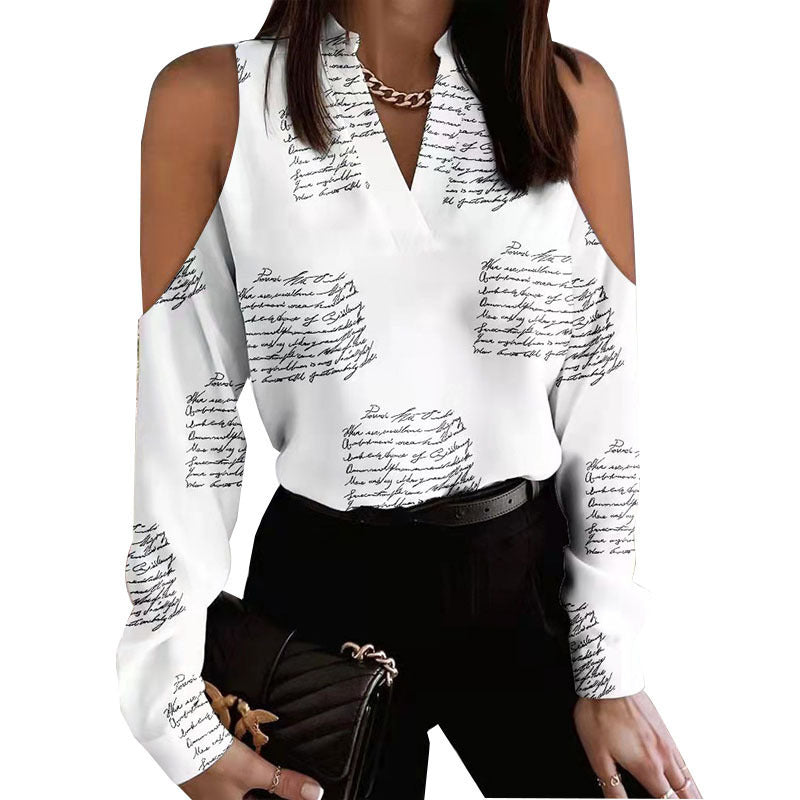 Damen Bluse mit schulterfreier Verarbeitung und floralem Druck R&B