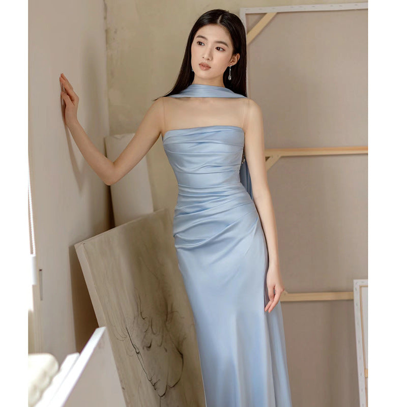 R&B | Damen Strapless Maxi Abendkleid figurbetont & elegant