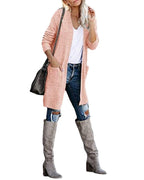 Damen Lange Strickjacke mit offenem Schnitt und lässigem Design R&B