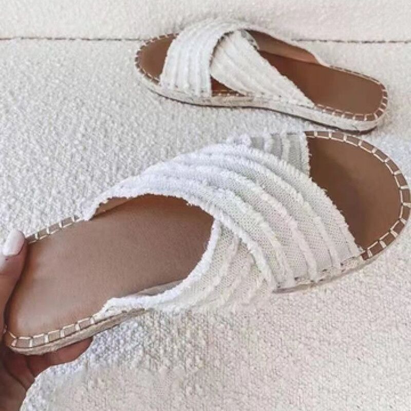 Damen Freizeitsandalen aus hochwertigem, atmungsaktivem Material mit elegantem Textilüberzug