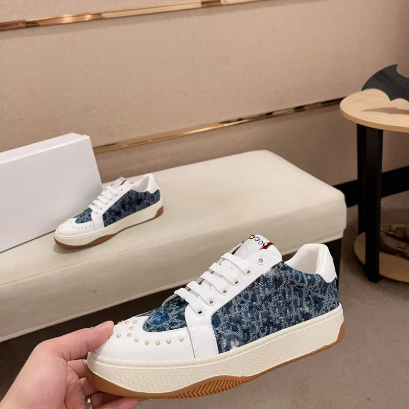 Damen Sneakers mit geometrischem Obermaterial und modischen Applikationen R&B