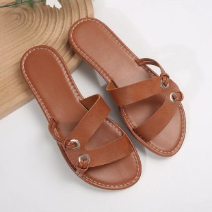 Damen freizeitorientierte Riemchen-Sandalen mit modischen Metallakzenten R&B