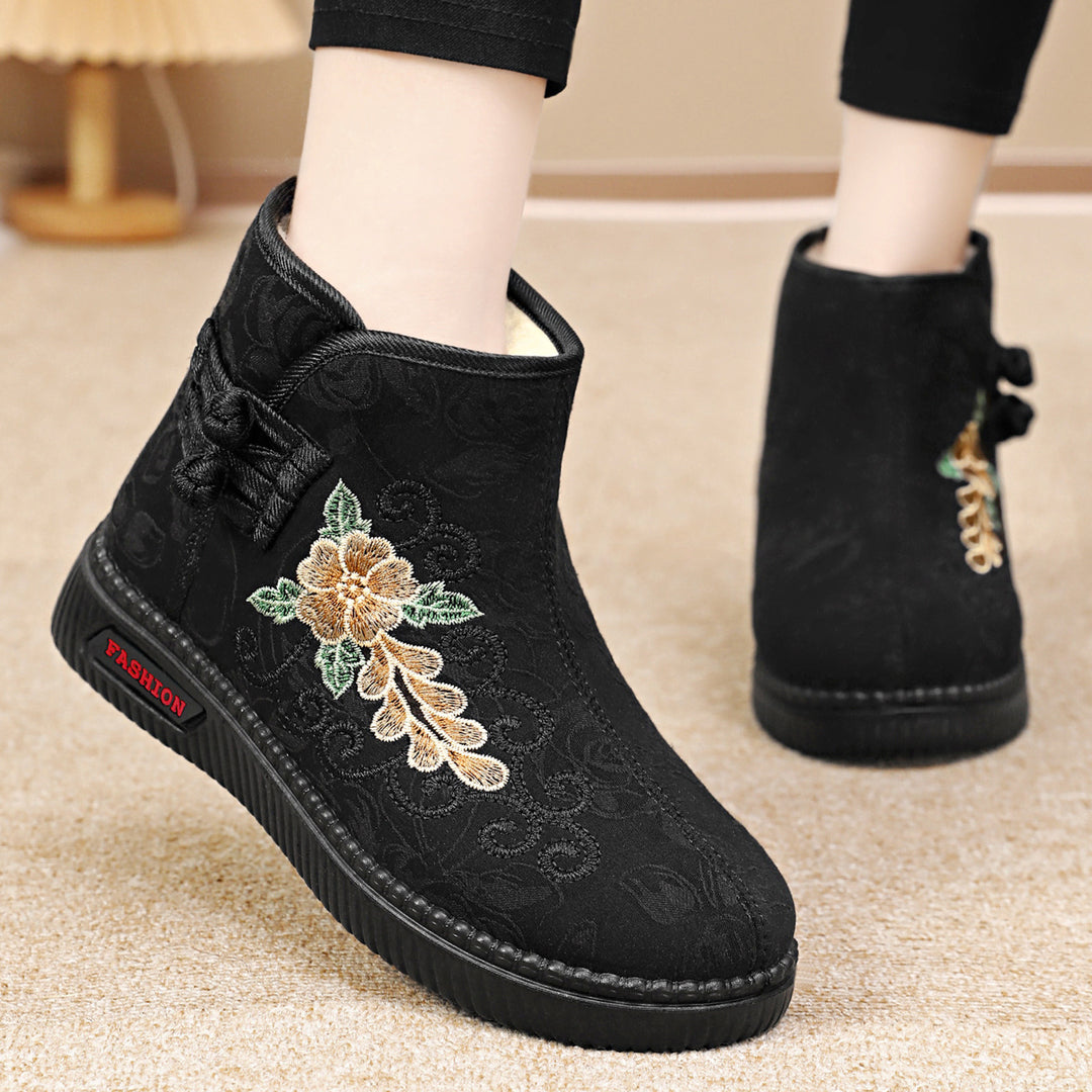 Damen Elegante und modische Stiefeletten mit kunstvoller Bestickung R&B