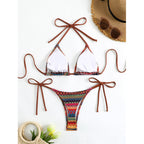 Damen Triangel-Bikini mit aufregendem Ethno-Muster R&B