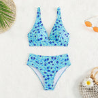 Damen Hochgeschnittener Bikini mit floralem Muster
