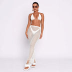 Damen gehäkelter Bikini und Röhrenhose Set R&B