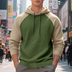 Herren nan gesteppter Kapuzenpullover mit Raglanärmeln und Kordelzug R&B