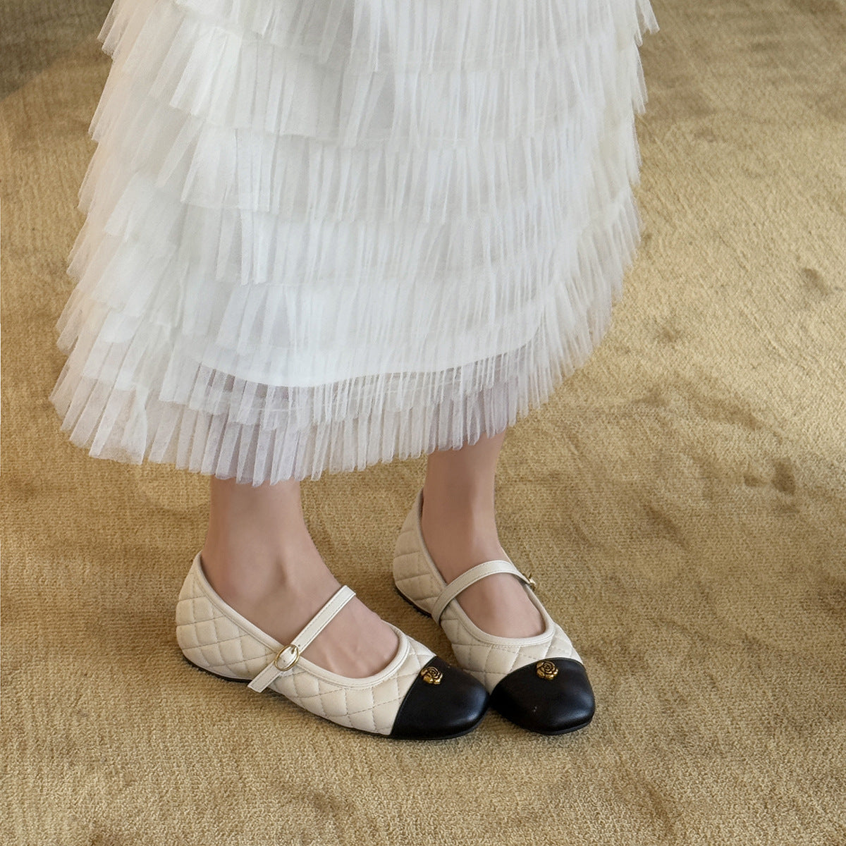 Damen Ballerinas im klassischen Design mit dekorativem Riemen R&B