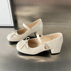 Damen elegante Ballerinas mit modischem Riemen und dekorativer Schleifenverzierung R&B