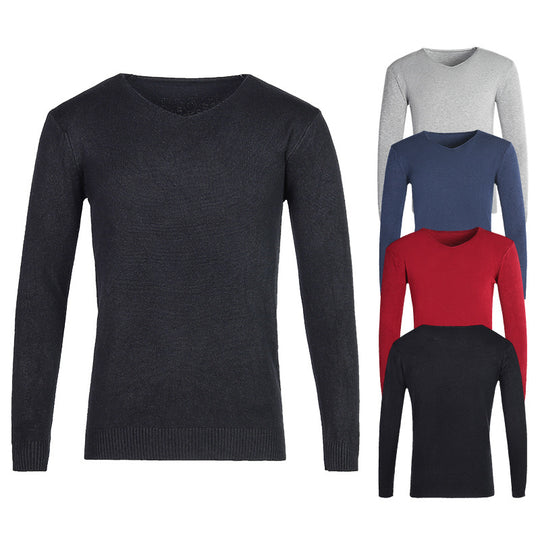 Herren klassischer V-Ausschnitt Pullover R&B