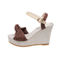 Damen Wedge-Sandalen mit doppeltem Riemendesign und modischem Schleifenakzent