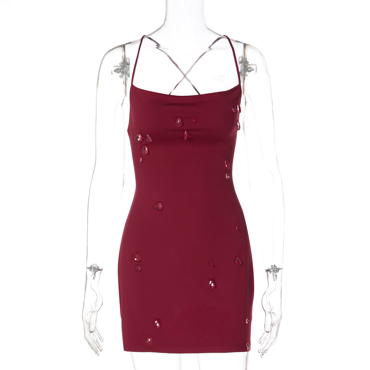 Damen Figurbetontes Minikleid mit transparenten Akzenten R&B