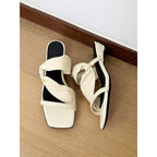 Damen Sandalen mit gekreuzten Riemen und eleganter Knotendekoration R&B