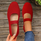 Damen Bequeme Ballerinas mit elastischem Riemen und atmungsaktivem Obermaterial