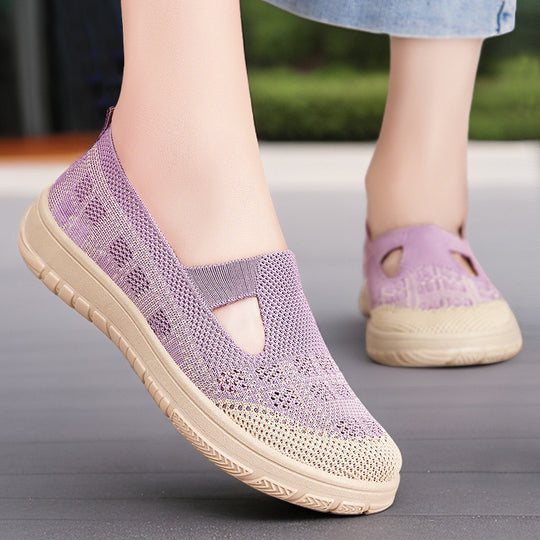 Damen Luftige Slipper mit offenem Schnitt und elastischem Riemen R&B