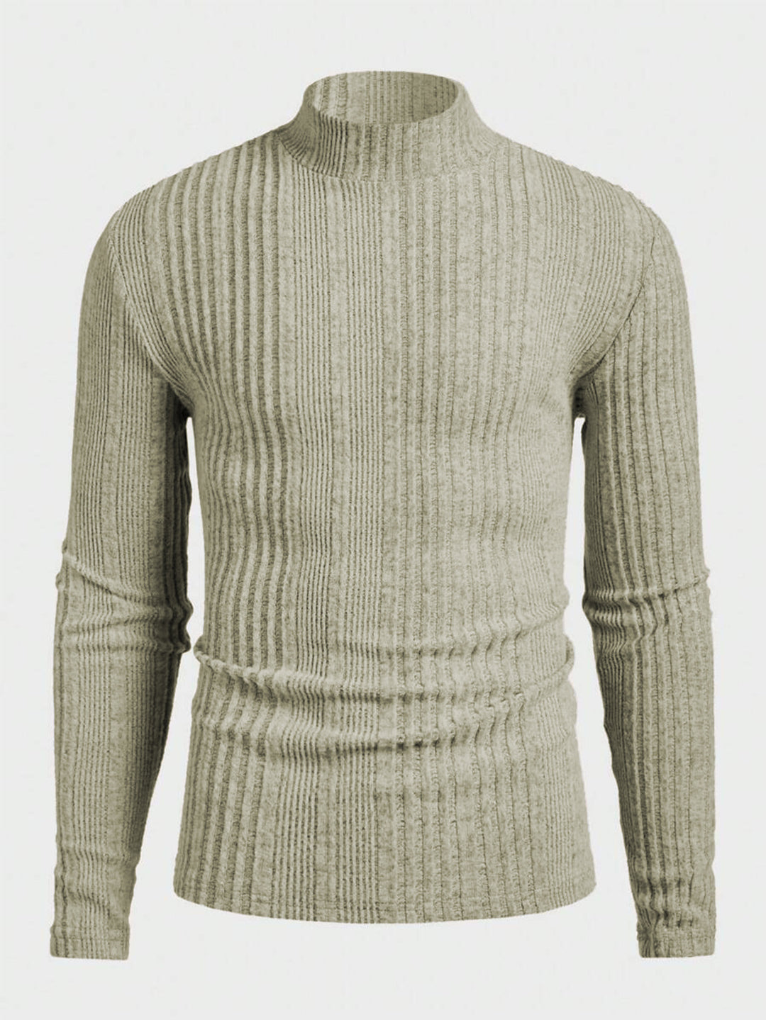Herren Strickpullover mit hohem Kragen und Rippstruktur R&B