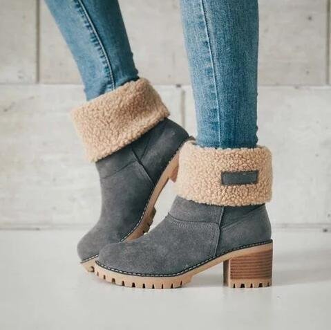 Damen Komfortable Stiefeletten mit kuscheligem Kunstfellrand und moderner Sohle R&B