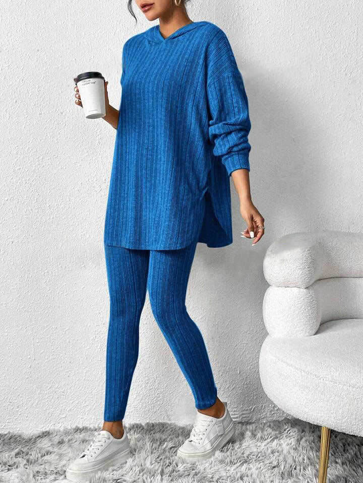 Damen lässiges Lounge-Outfit mit oversized Pullover und Leggings R&B