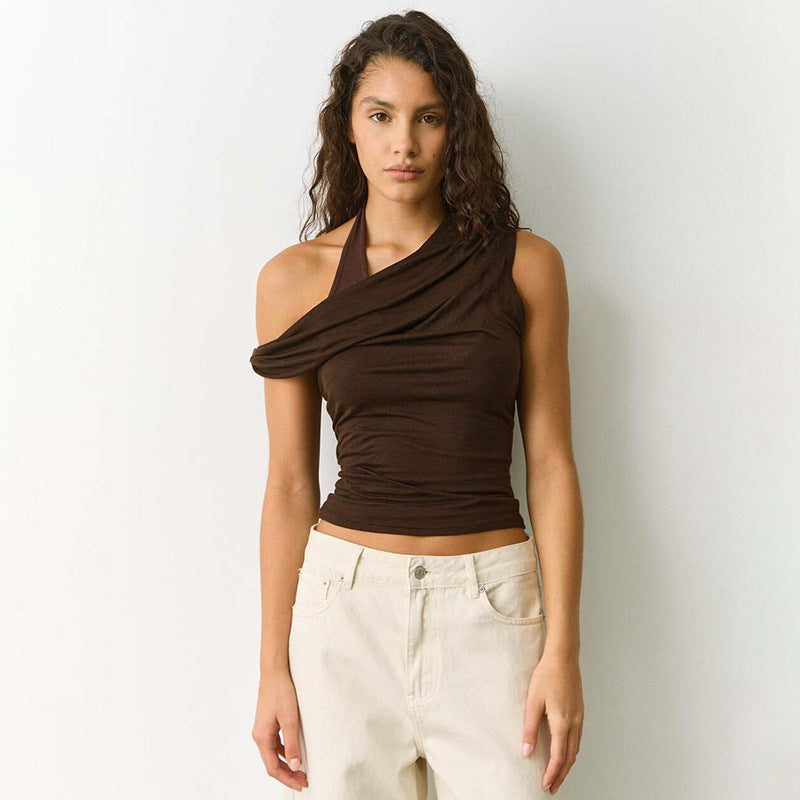 Damen Raffiniertes Wickeloberteil mit asymmetrischem Schnitt R&B