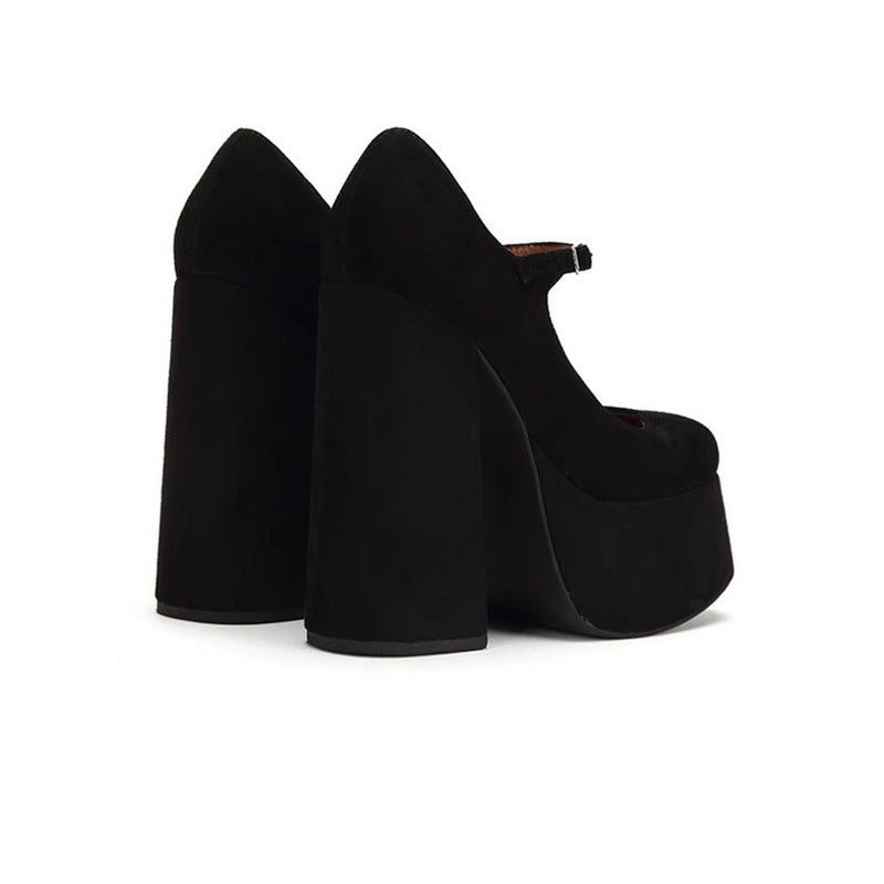 Damen elegante Plateau-Pumps mit verstellbarem Riemchen R&B