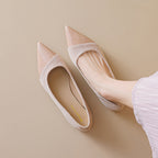 Damen elegante Ballerinas mit spitzem Zehendesign und schimmerndem Lackeinsatz