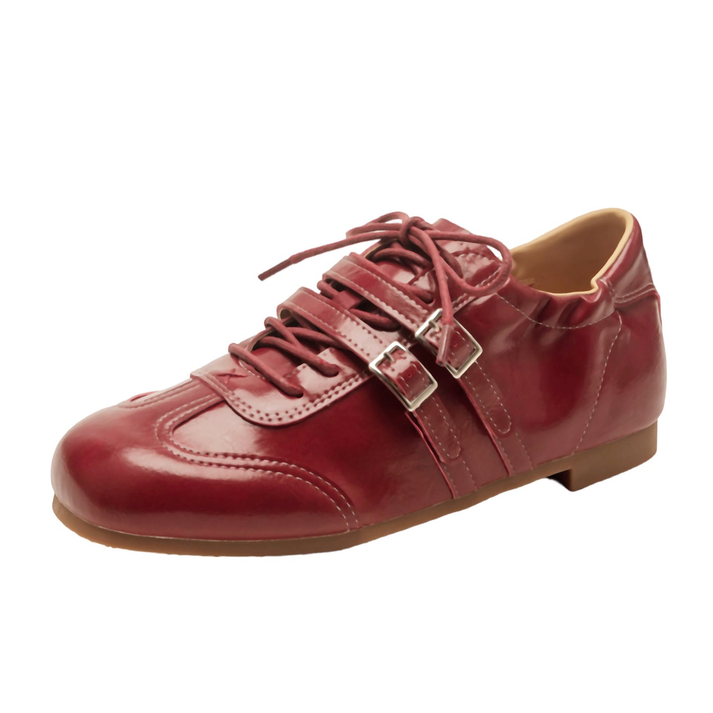 Damen Sportliche Lederschuhe mit modischen Schnürdetails