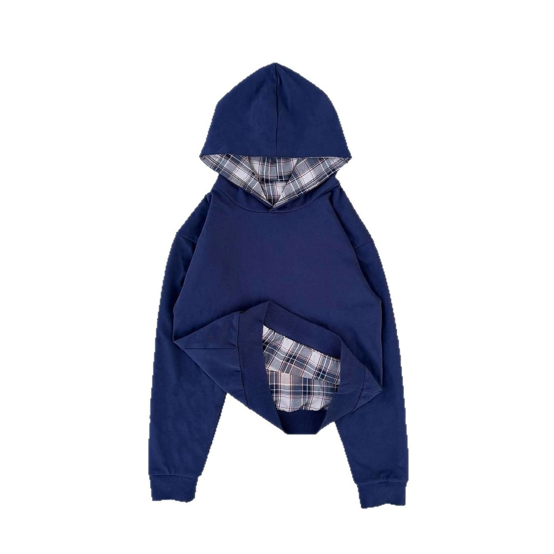 Damen Kapuzenpullover mit modernem Karo-Futter R&B