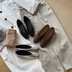 Damen elegant geschnittene Ballerinas aus hochwertigem Leder R&B