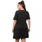 Damen lässiges Freizeitkleid mit verspieltem Lippen-Motiv R&B
