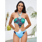 Damen Cut-Out Badeanzug mit modischem Ring-Detail und floralem Design R&B