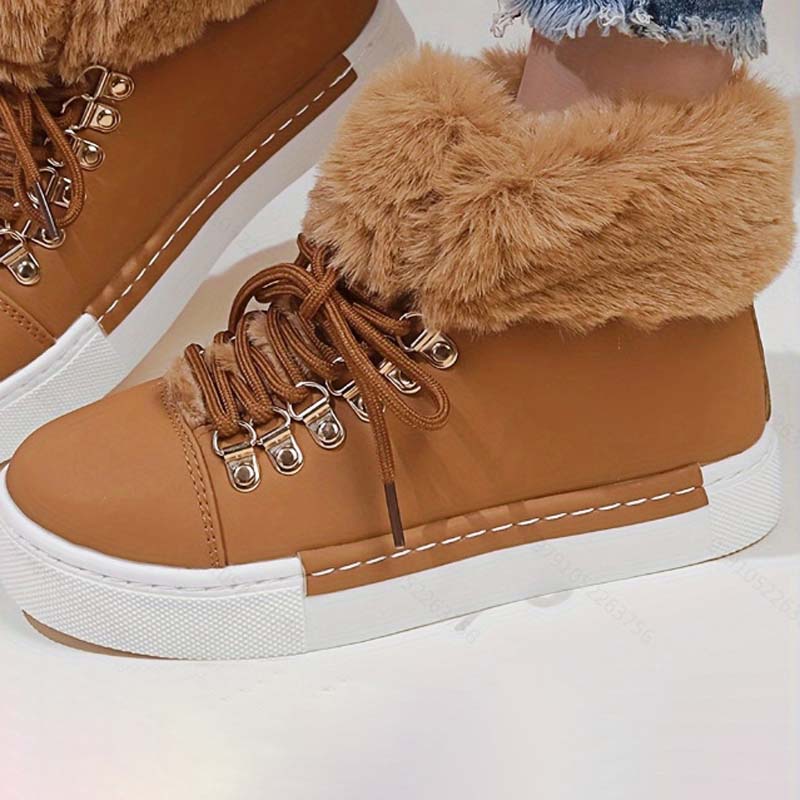 Warme Plüsch Plattform Stiefeletten R&B
