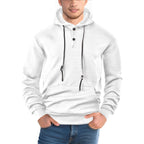 Herren modischer Kapuzenpullover mit strukturiertem GewR&Be und Knopfleiste R&B