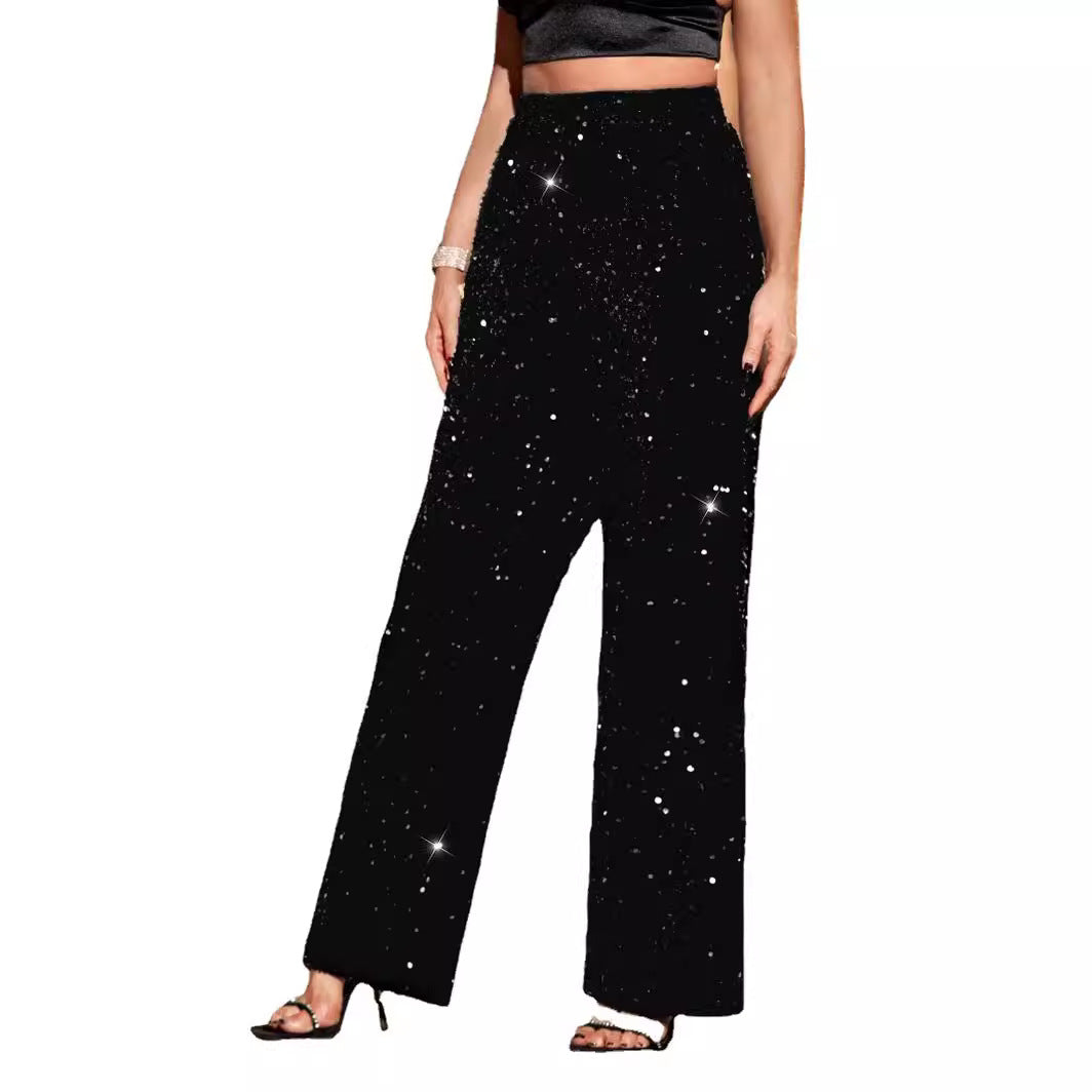 Damen Glamouröse Abendhose mit glitzernden Pailletten R&B