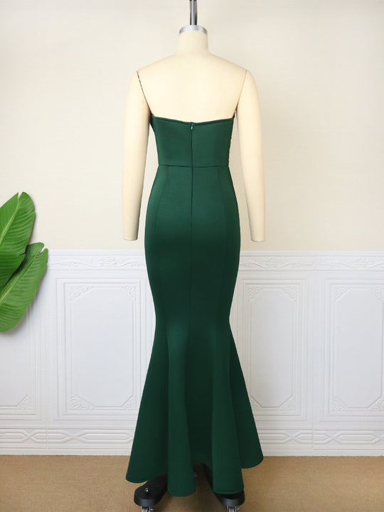 Damen Elegantes asymmetrisches Abendkleid mit floralen Verzierungen R&B